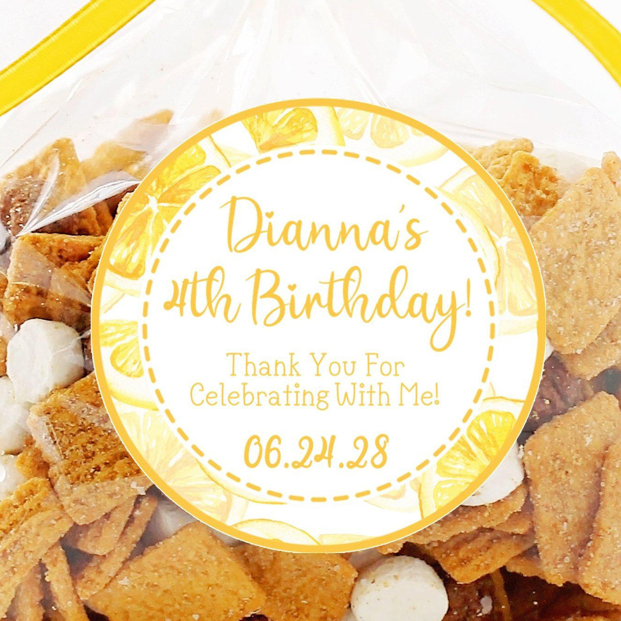 bright lemon theme personalized sticker