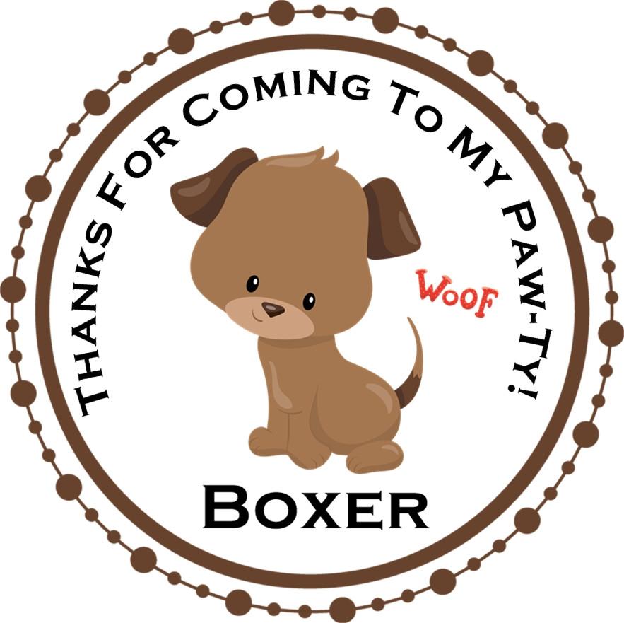 brown puppy birthday sticker with floppy ears