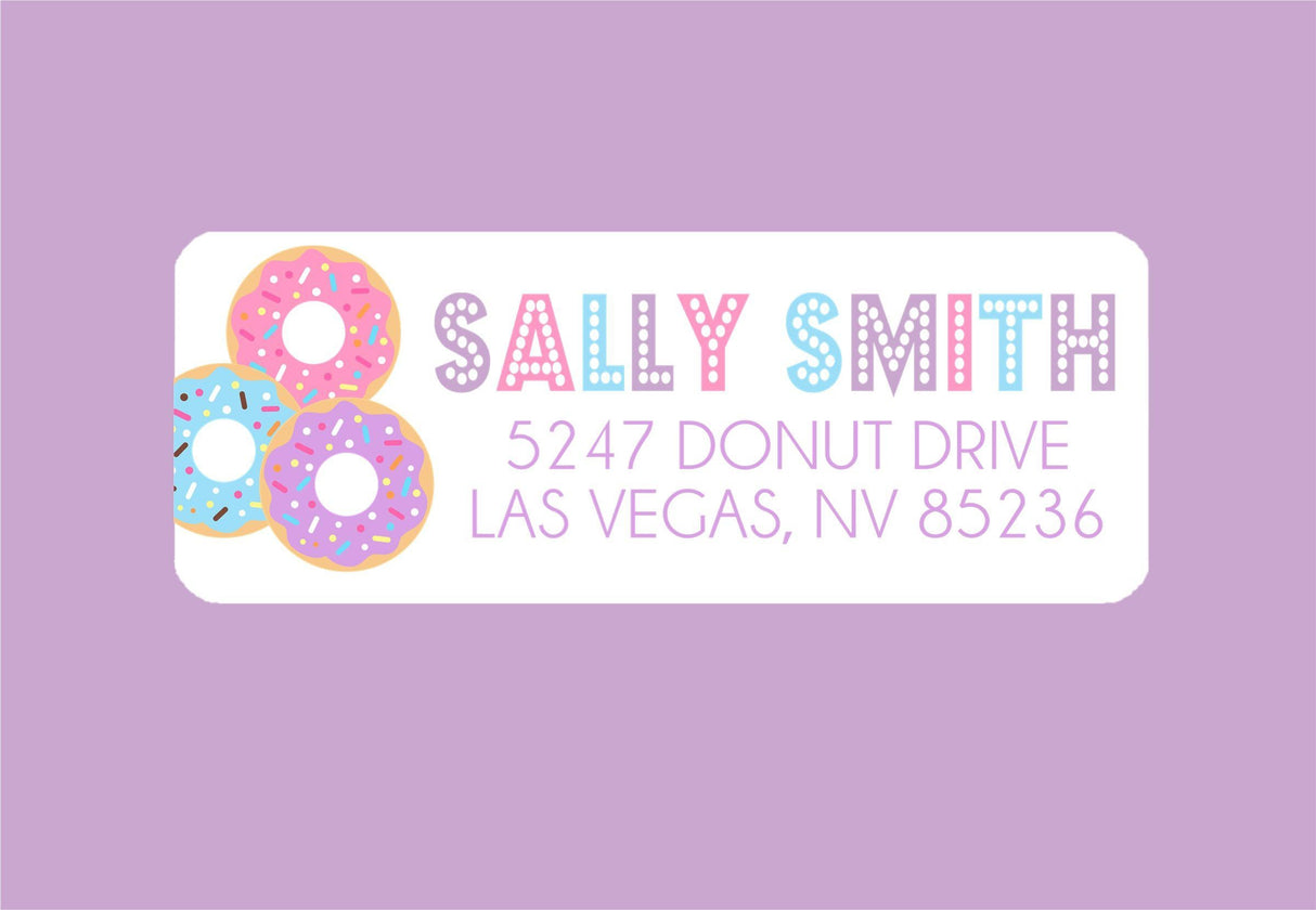 colorful dessert address label
