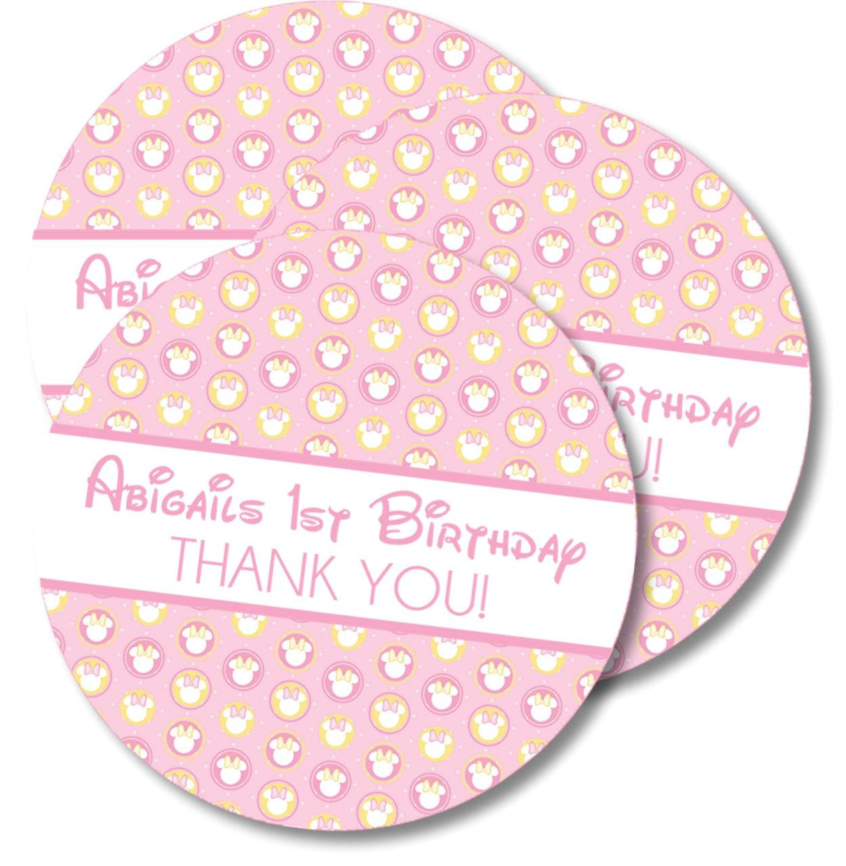 cute mouse bow birthday sticker design