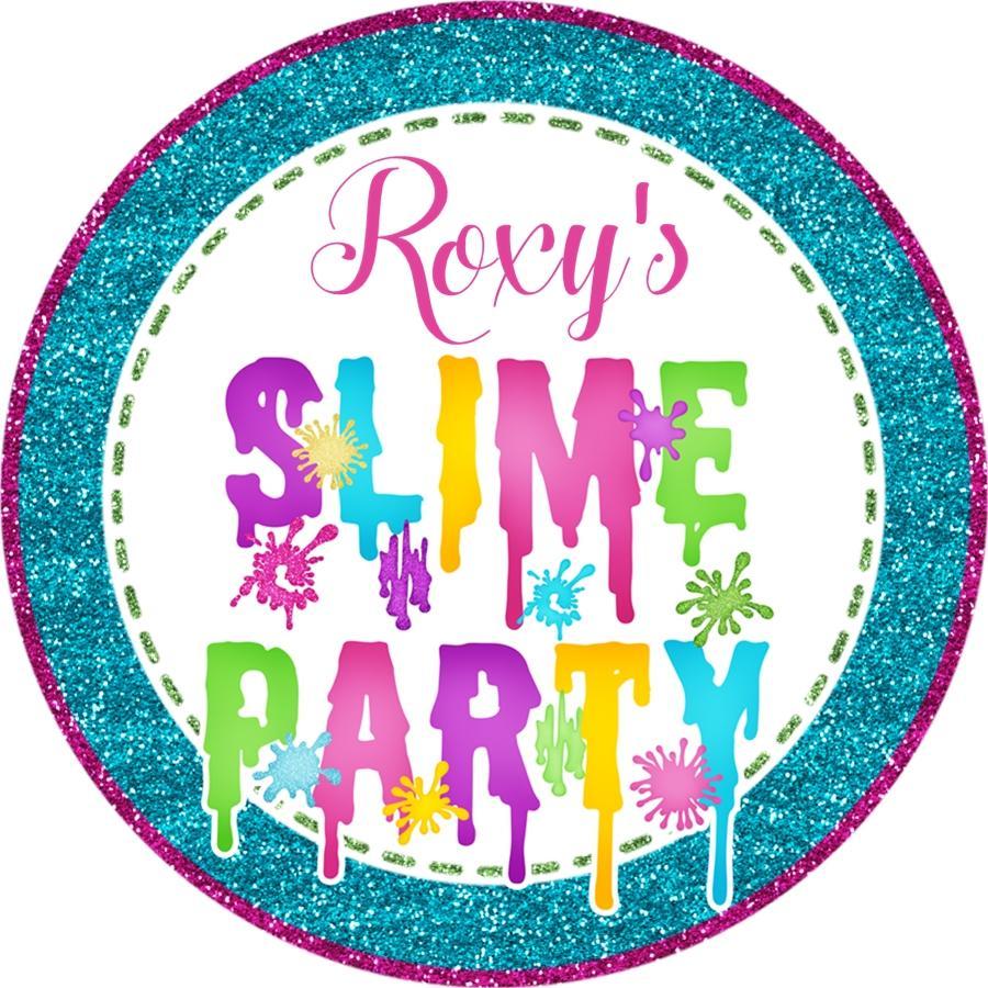 dripping slime lettering birthday label