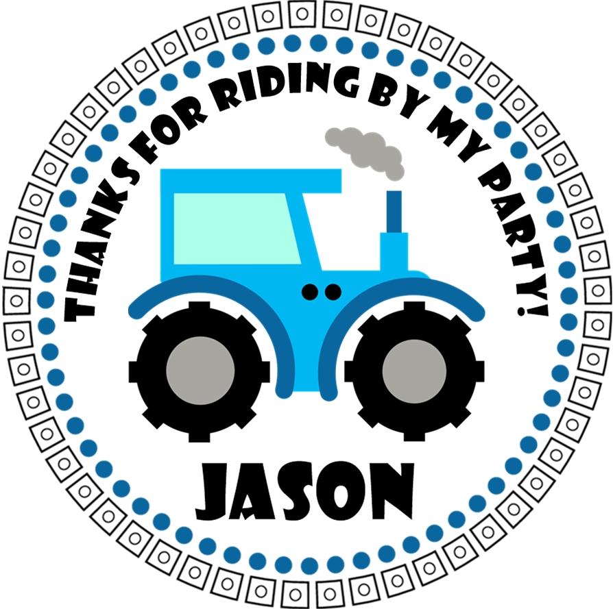 farm blue tractor birthday design