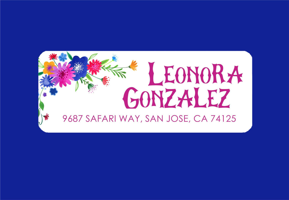 festive floral personalized address label