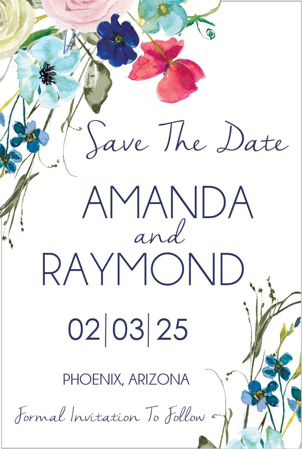 garden wedding save the date cards watercolor floral style
