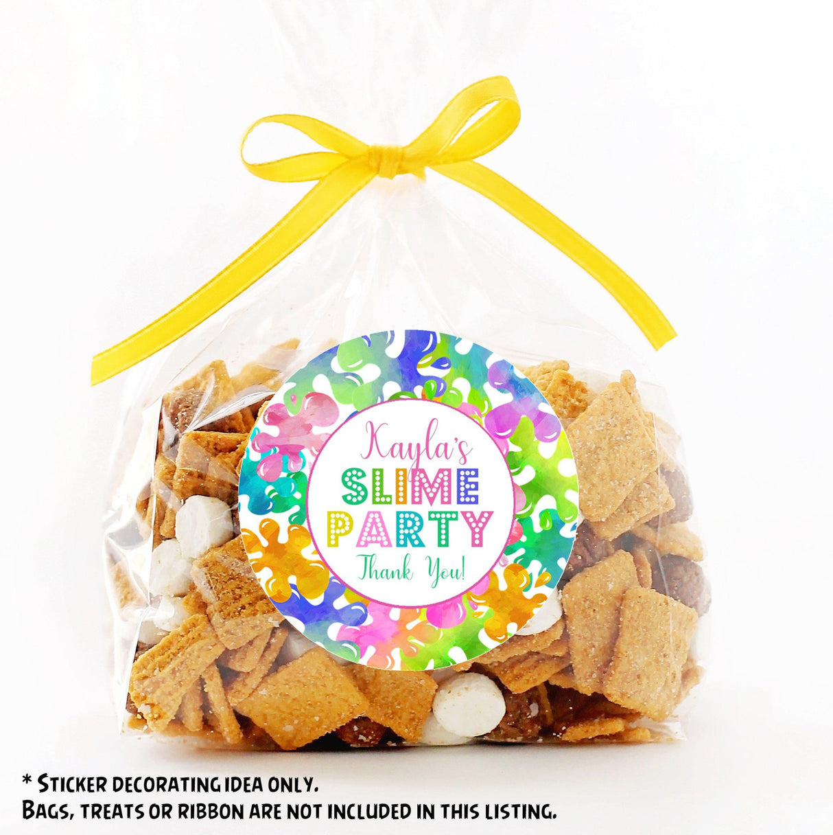marquee lettering slime party sticker