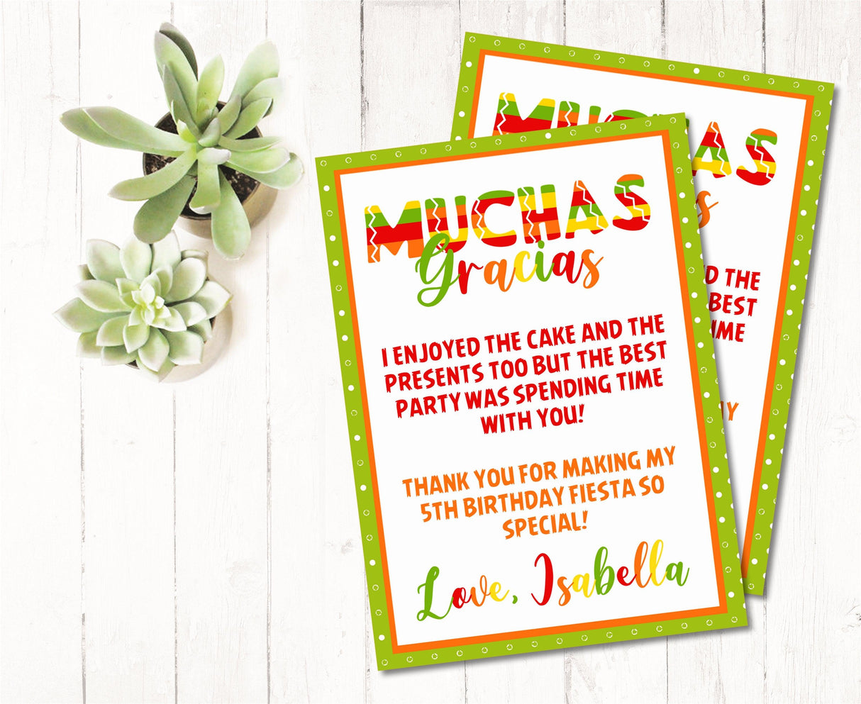 mexican fiesta thank you notes festive birthday theme