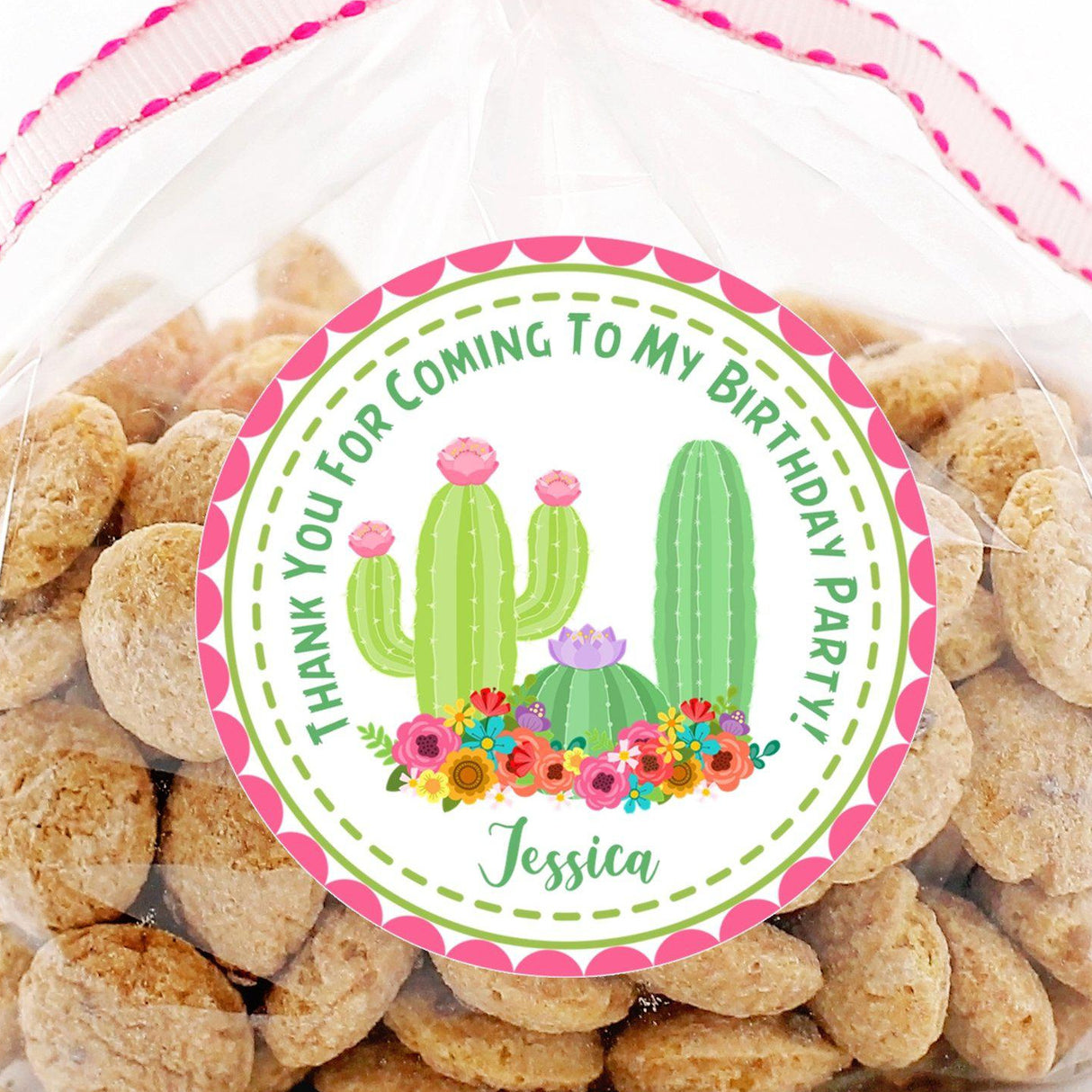 personalized cactus party favor label