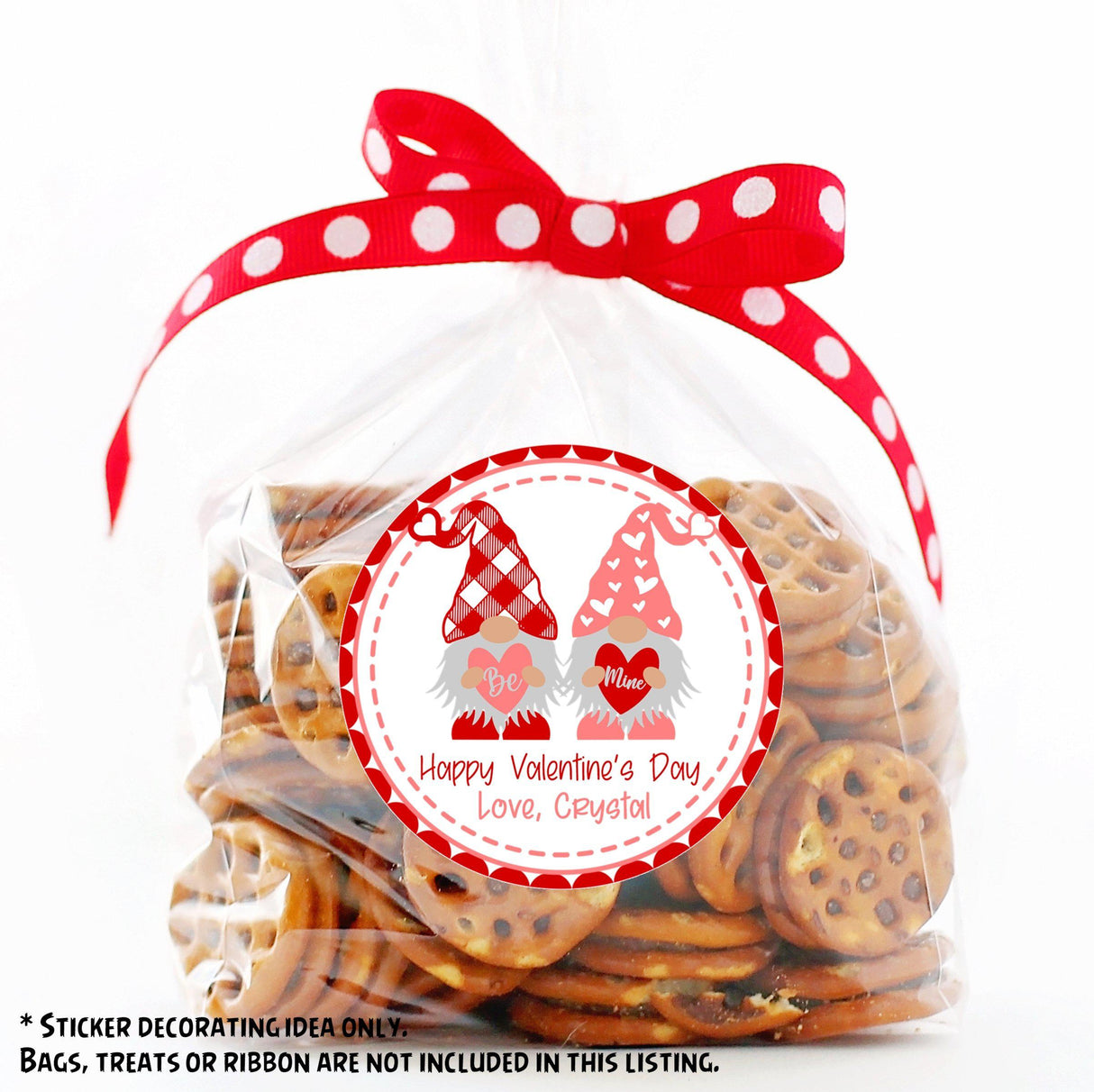 personalized gnome valentine stickers for kids