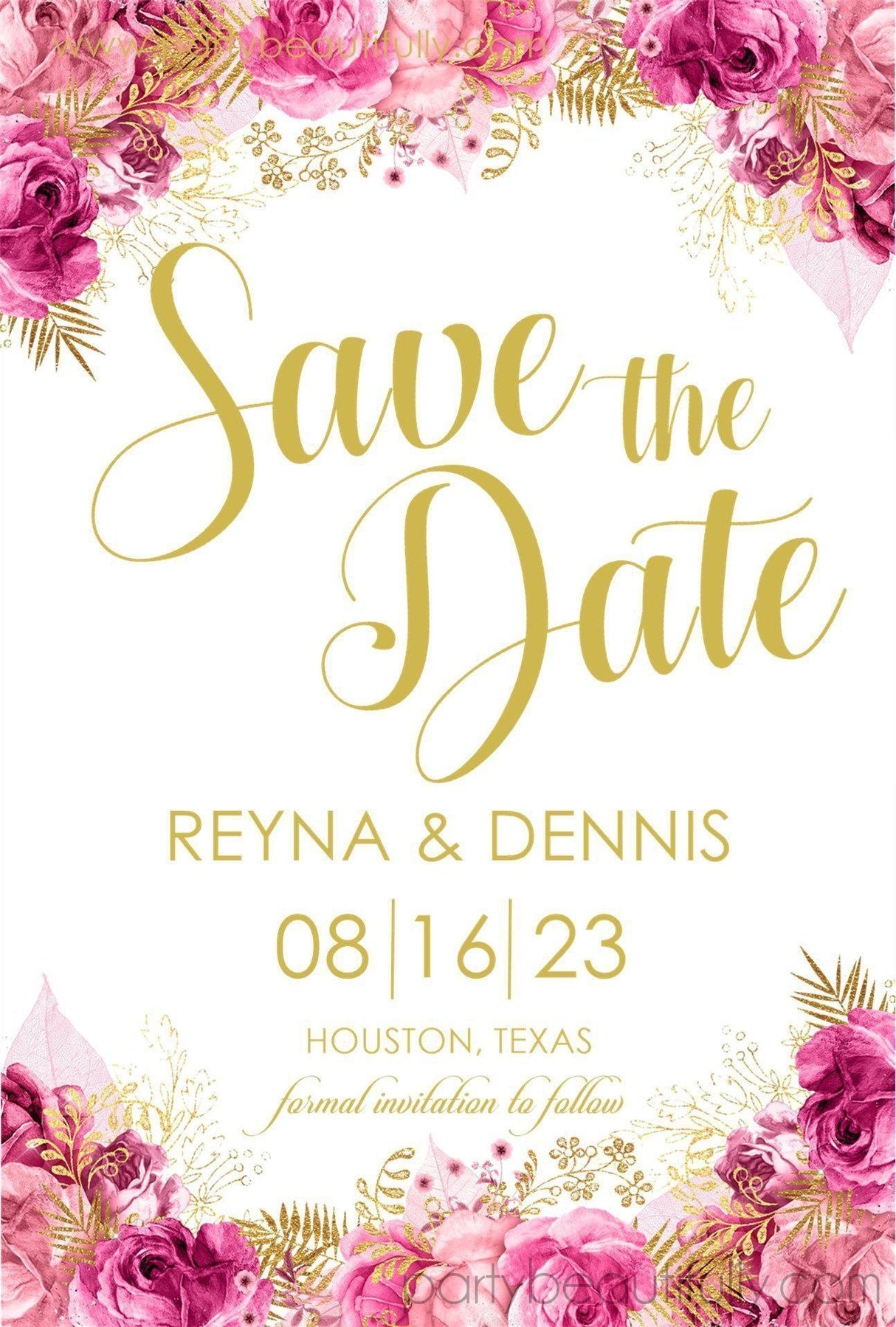 pink floral save the date cards romantic garden wedding design
