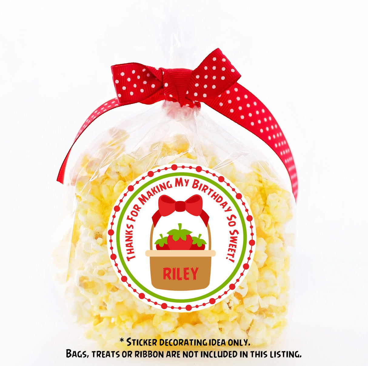 red fruit basket personalized birthday sticker