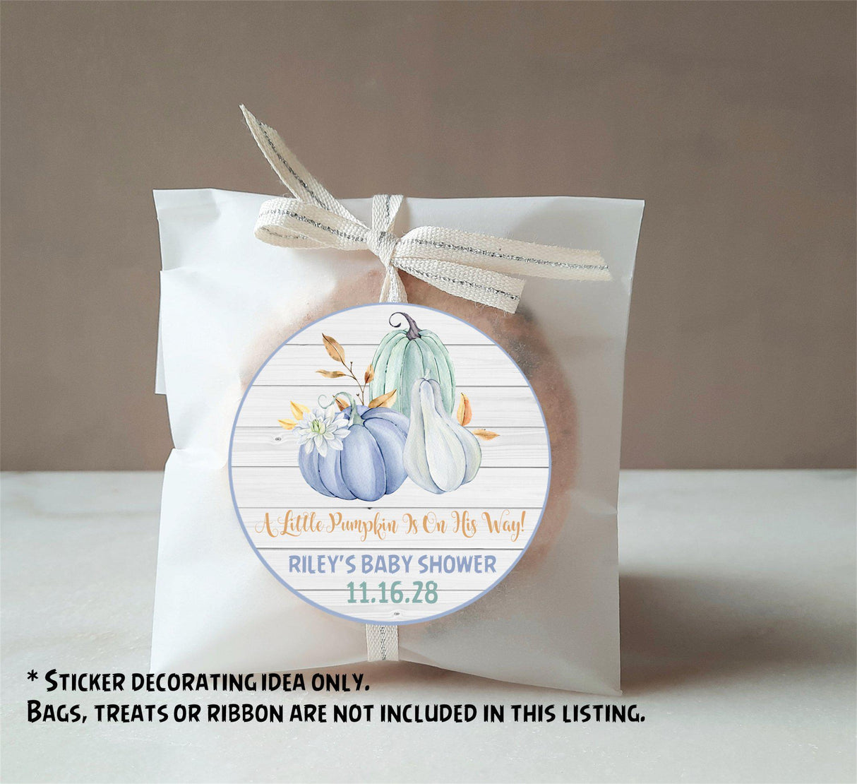 rustic fall baby shower favor label