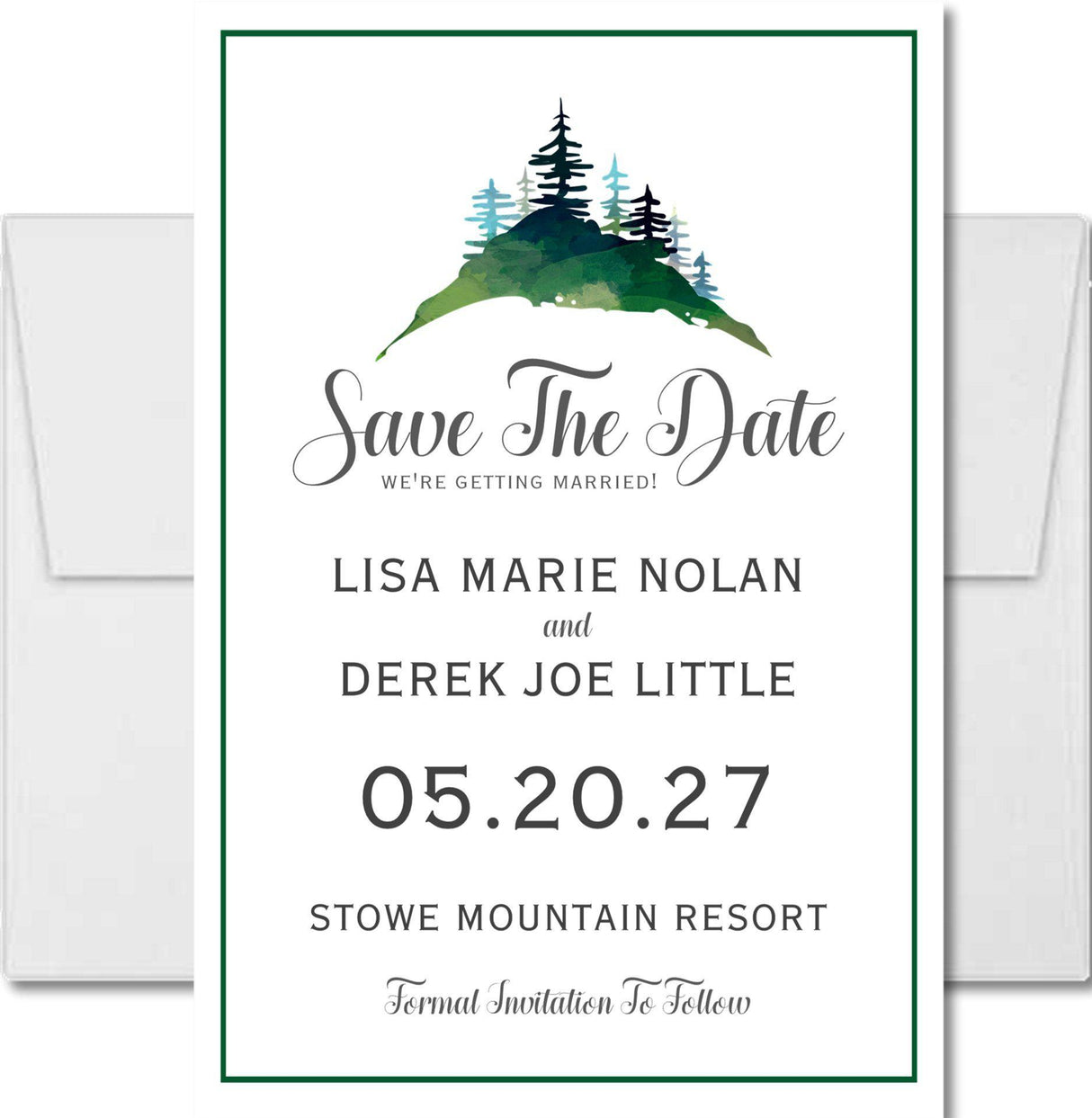 rustic forest save the date cards outdoor wedding style