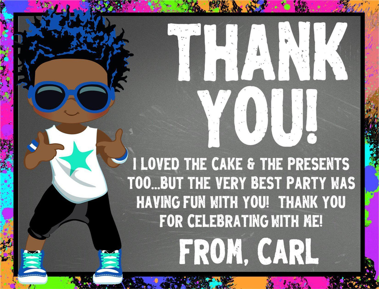 urban birthday thank you cards trendy kids party style