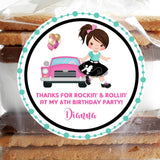 1950s rock n roll birthday stickers