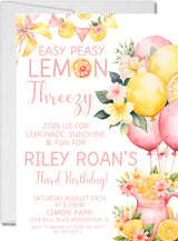 3rd birthday lemonade invitation cards girls summer birthday style
