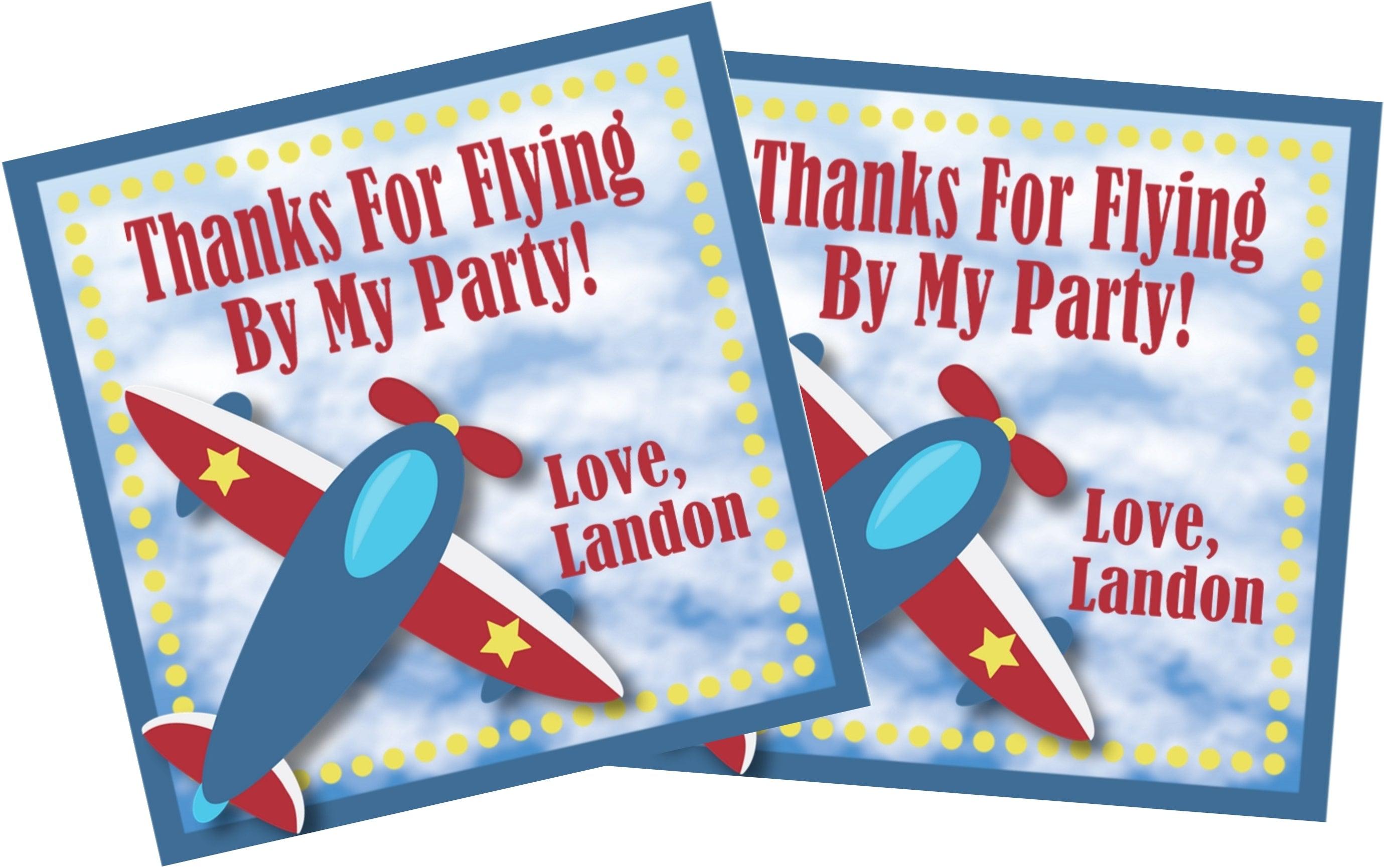 Airplane Birthday Party Stickers Or Favor Tags