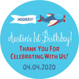 Airplane birthday sticker labels
