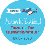 Airplane birthday sticker labels