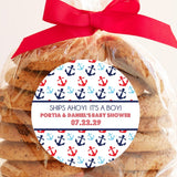 Anchor pattern baby shower sticker