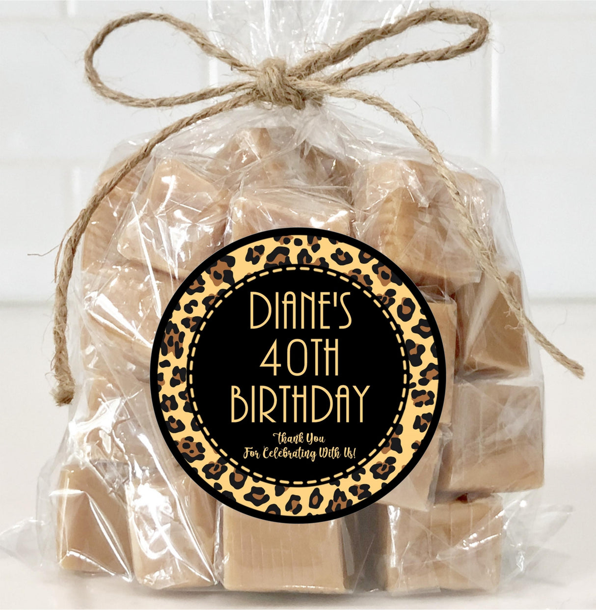 Animal print safari themed label