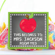 Apple square back to school name labels with personalized name