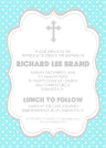 Aqua religious invitation for baptism christening or confirmation