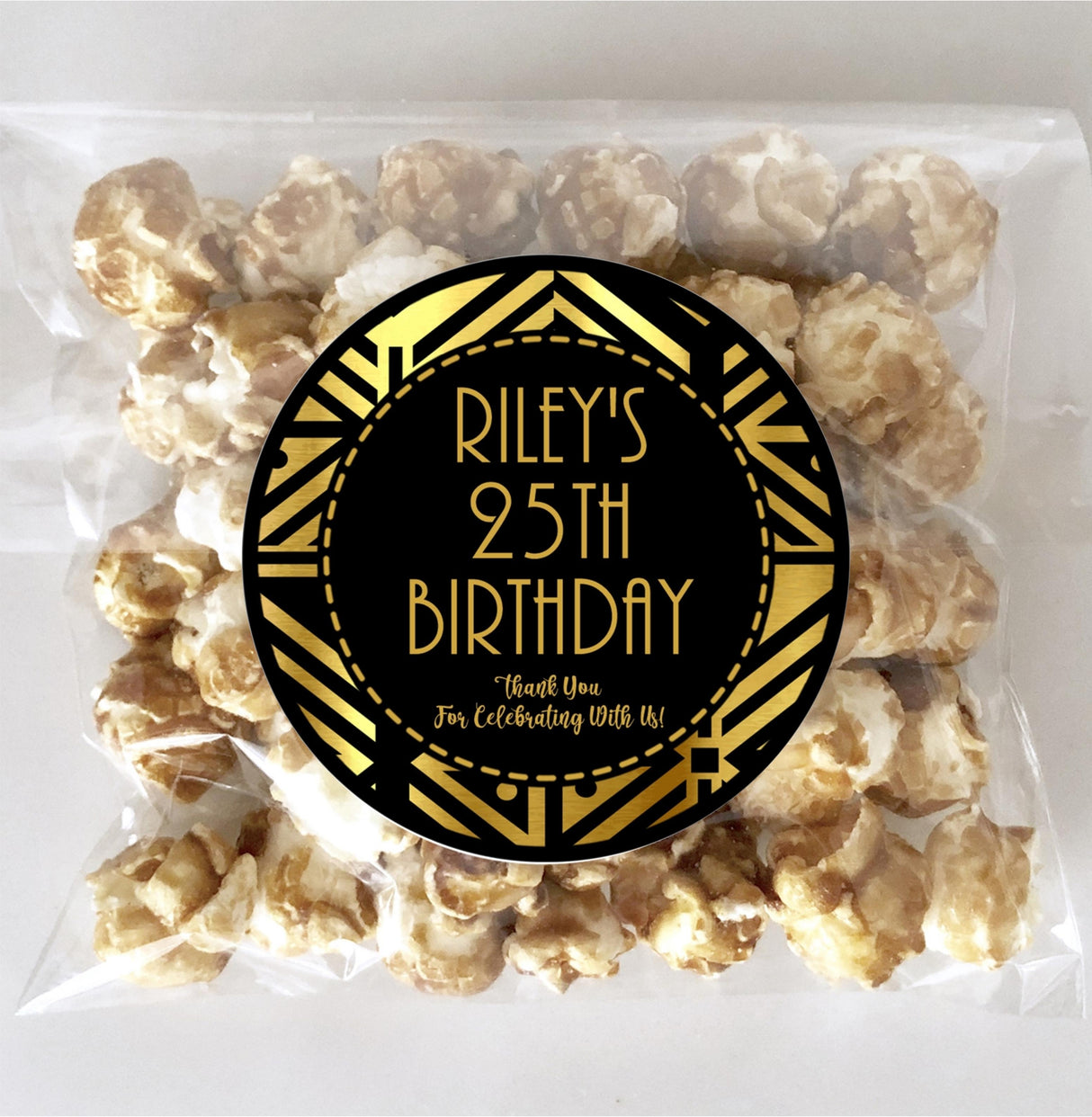 Art Deco birthday stickers