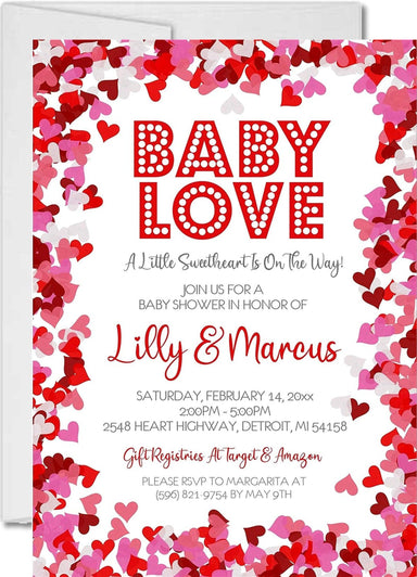 Baby Love Valentine's Day Baby Shower Invitations