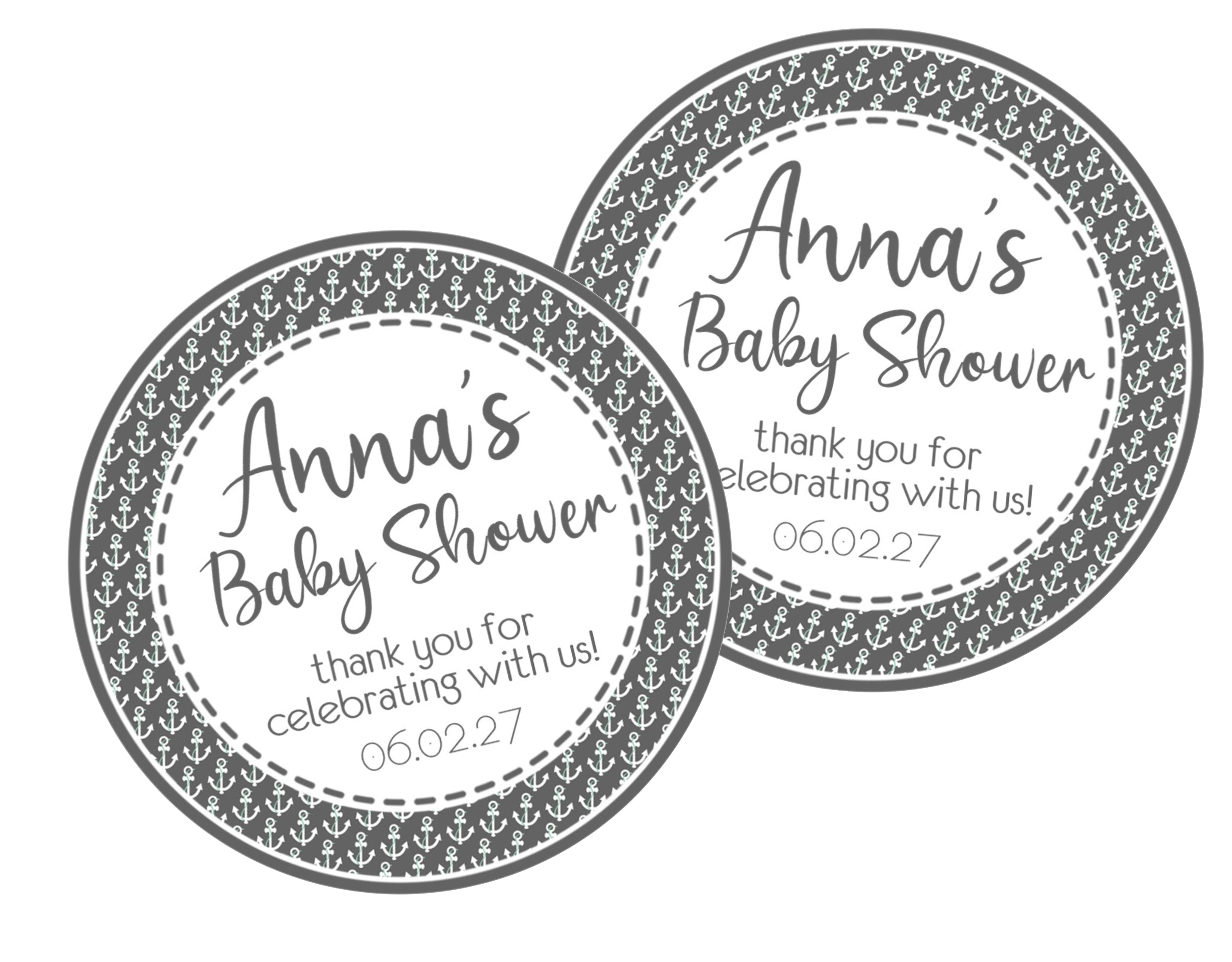 Gender Neutral Nautical Baby Shower Stickers Or Favor Tags