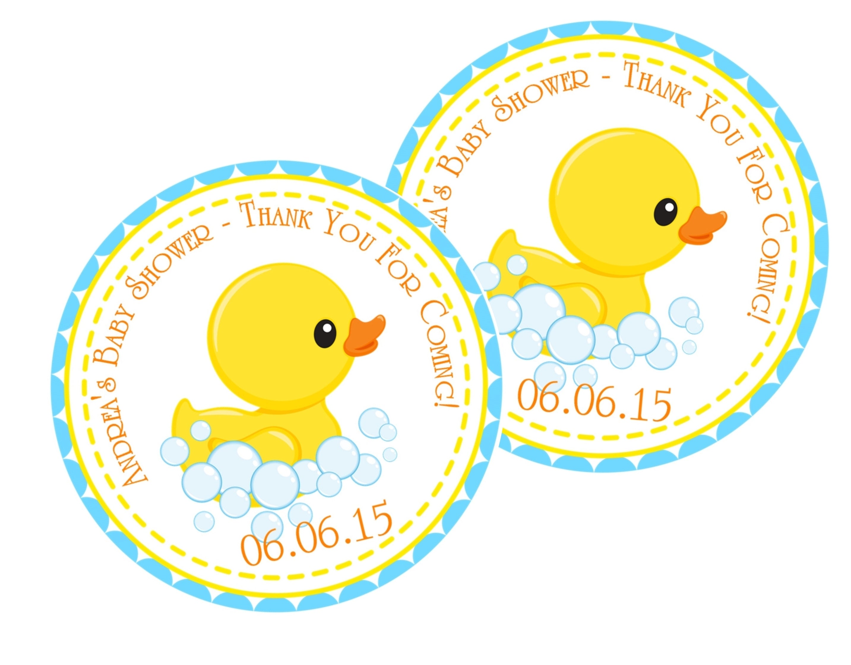 Yellow Duck Baby Shower Stickers