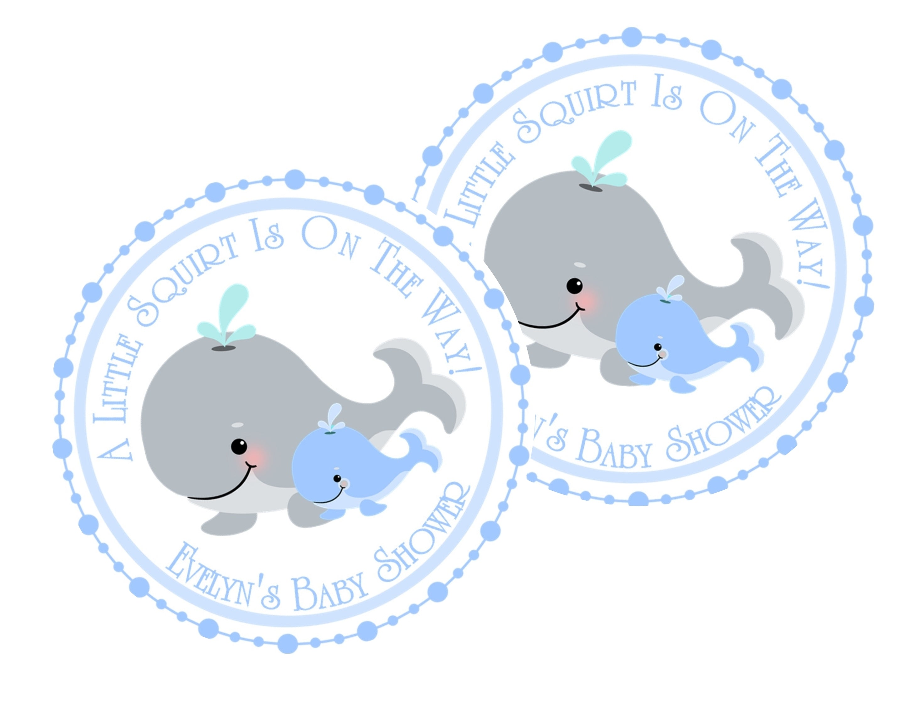 Whale Baby Shower Stickers