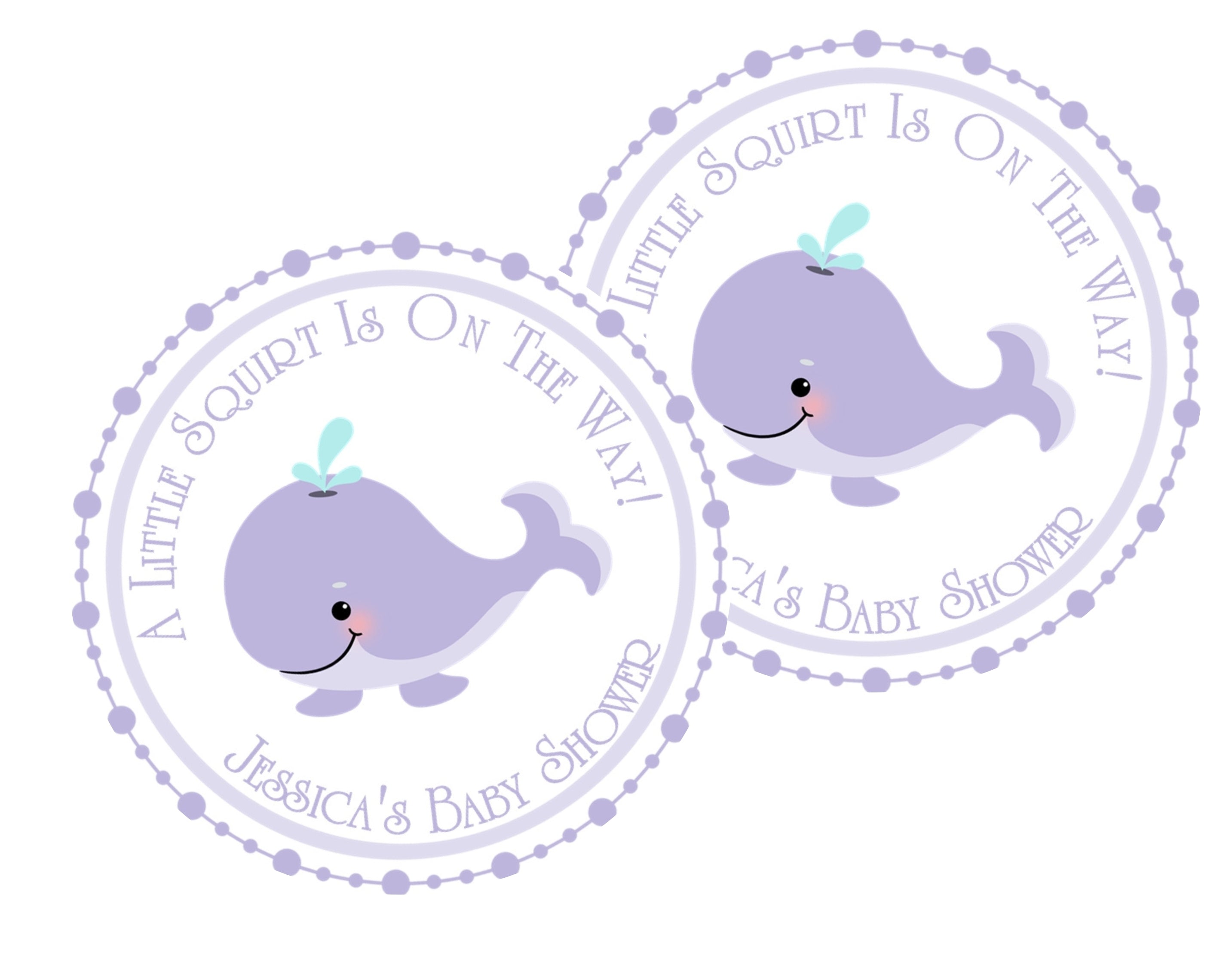 Whale Baby Shower Stickers