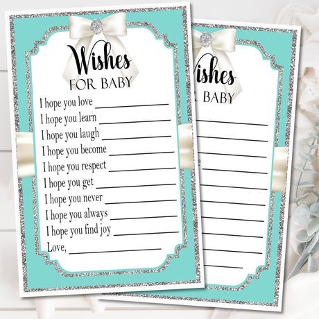 Baby & Co. Baby Shower Wish Cards Printable PDF Download