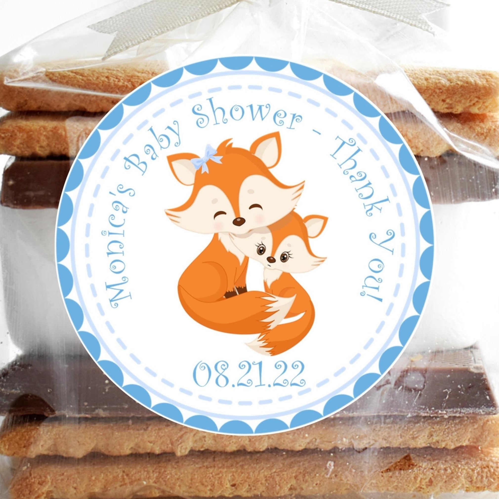 Woodlands Fox Baby Shower Stickers