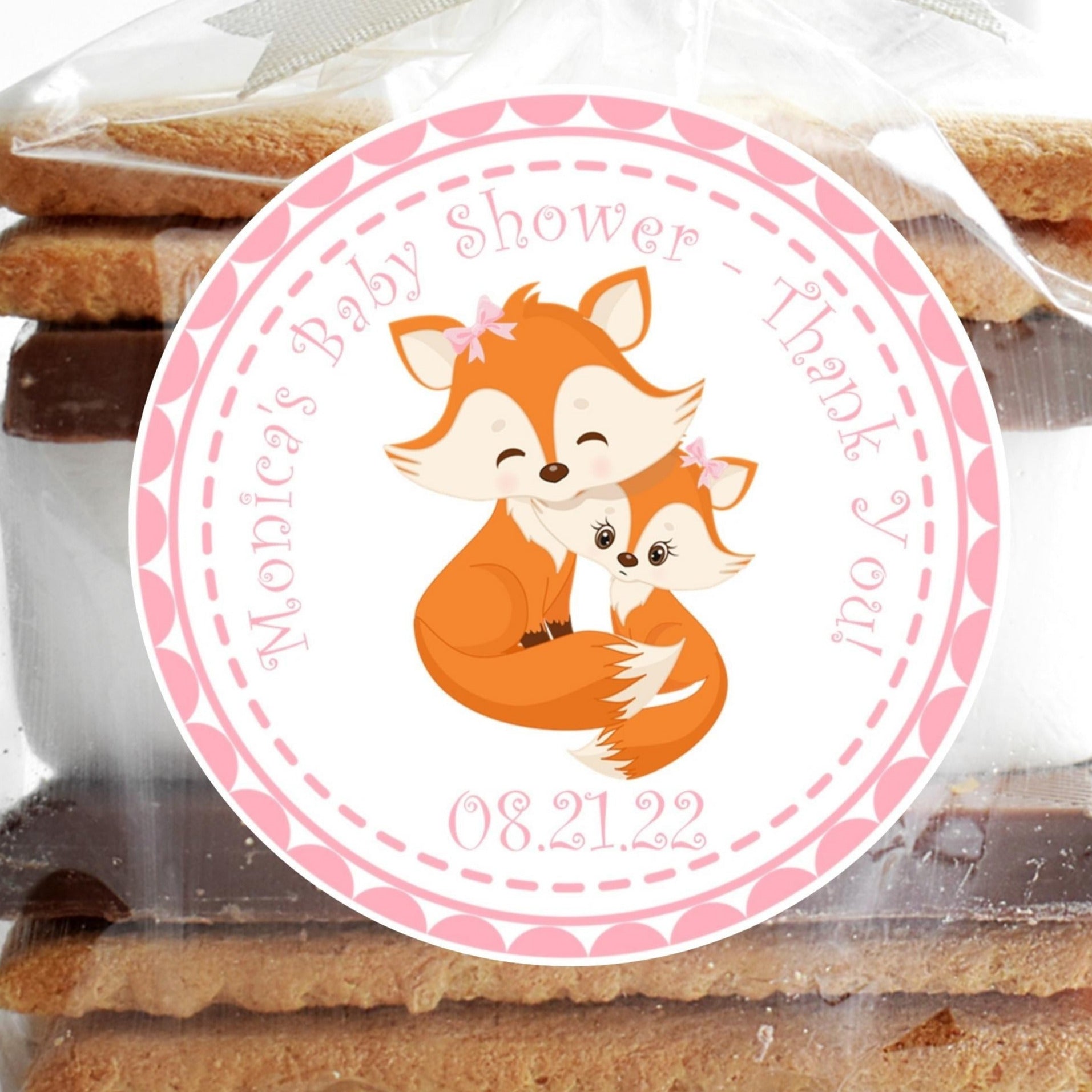 Woodlands Fox Baby Shower Stickers