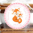 Baby girl fox favor label