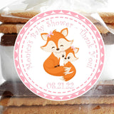 Baby girl fox favor label