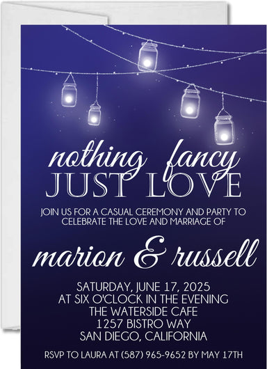 Backyard Bistro Light Wedding Invitations