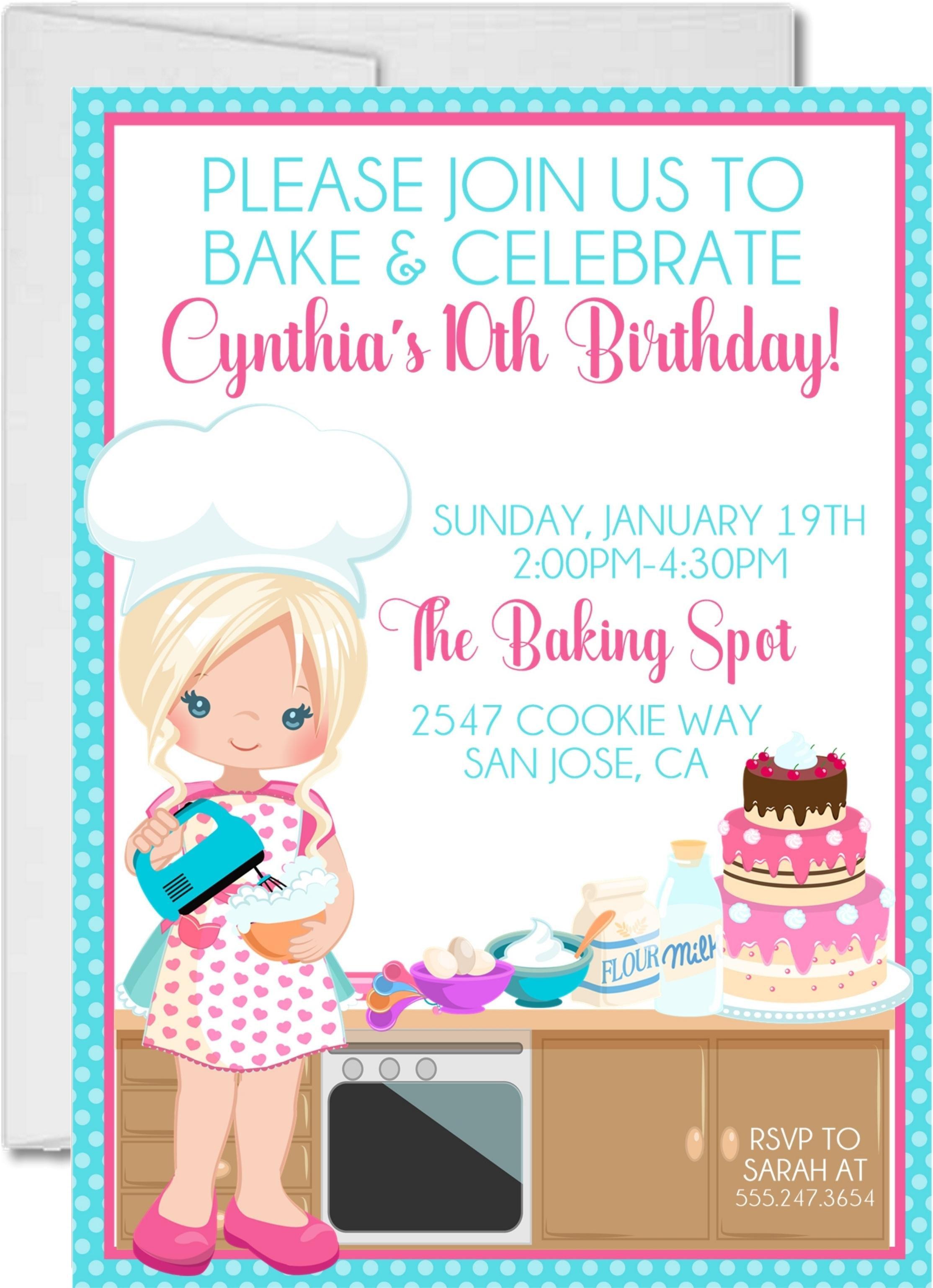 Baking Birthday Party Invitations