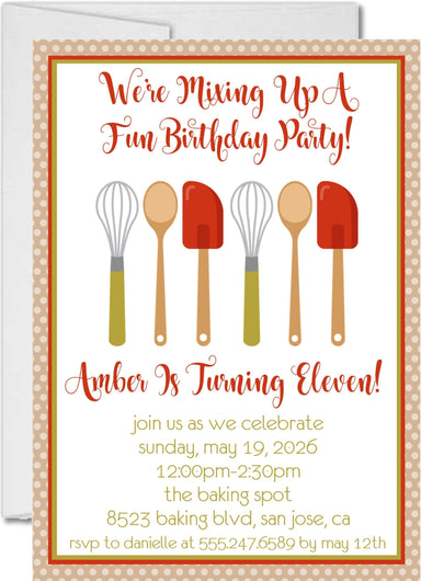 Baking Birthday Party Invitations