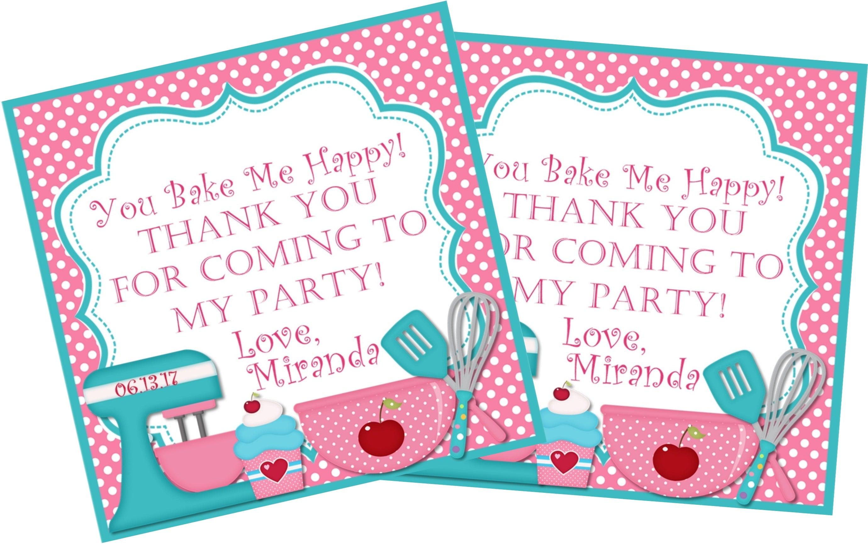Baking Birthday Party Stickers Or Favor Tags