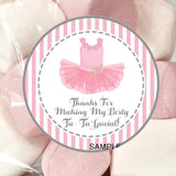 Ballet Birthday Party Favor Stickers Printable PDF Download