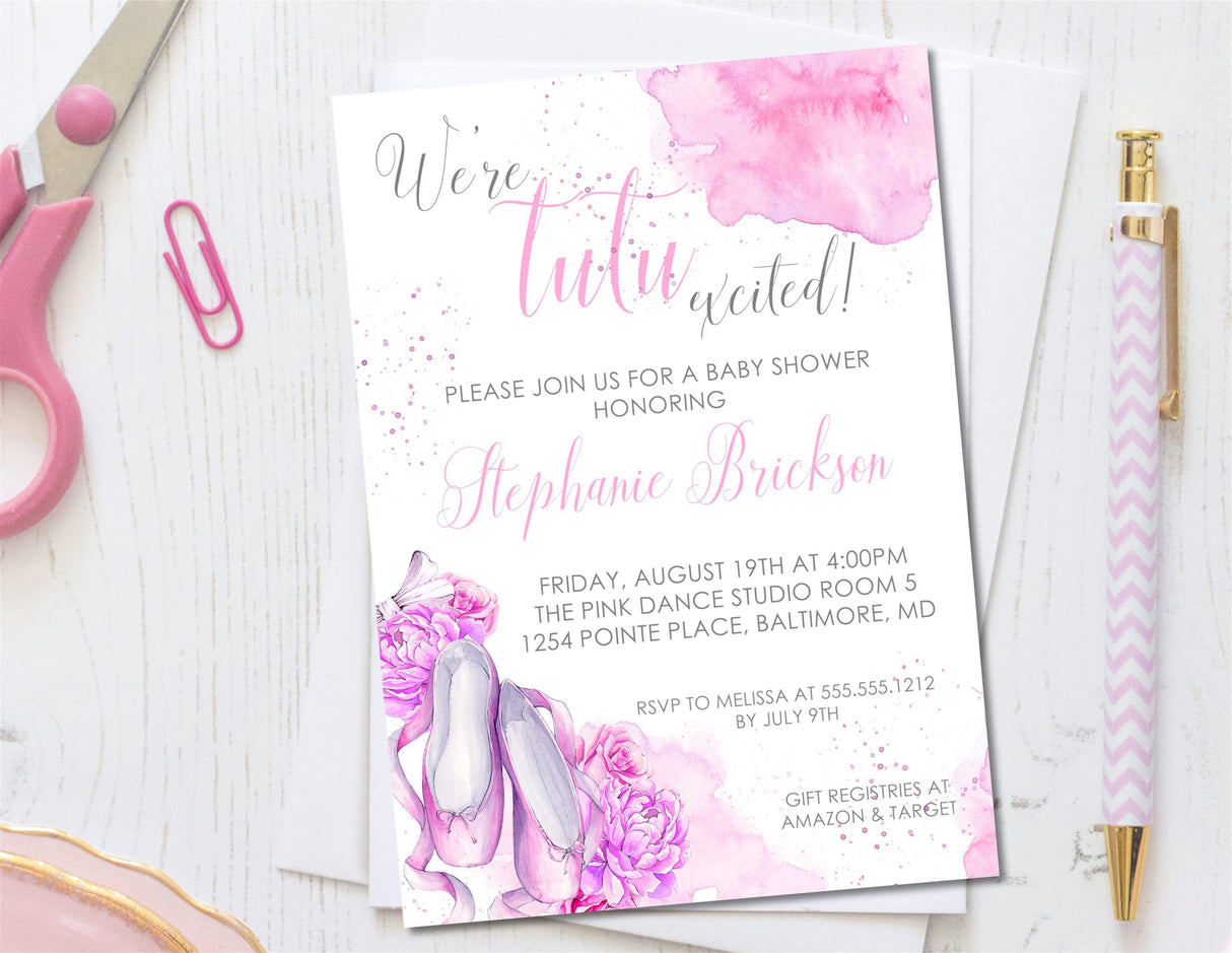 Ballet baby shower invitations