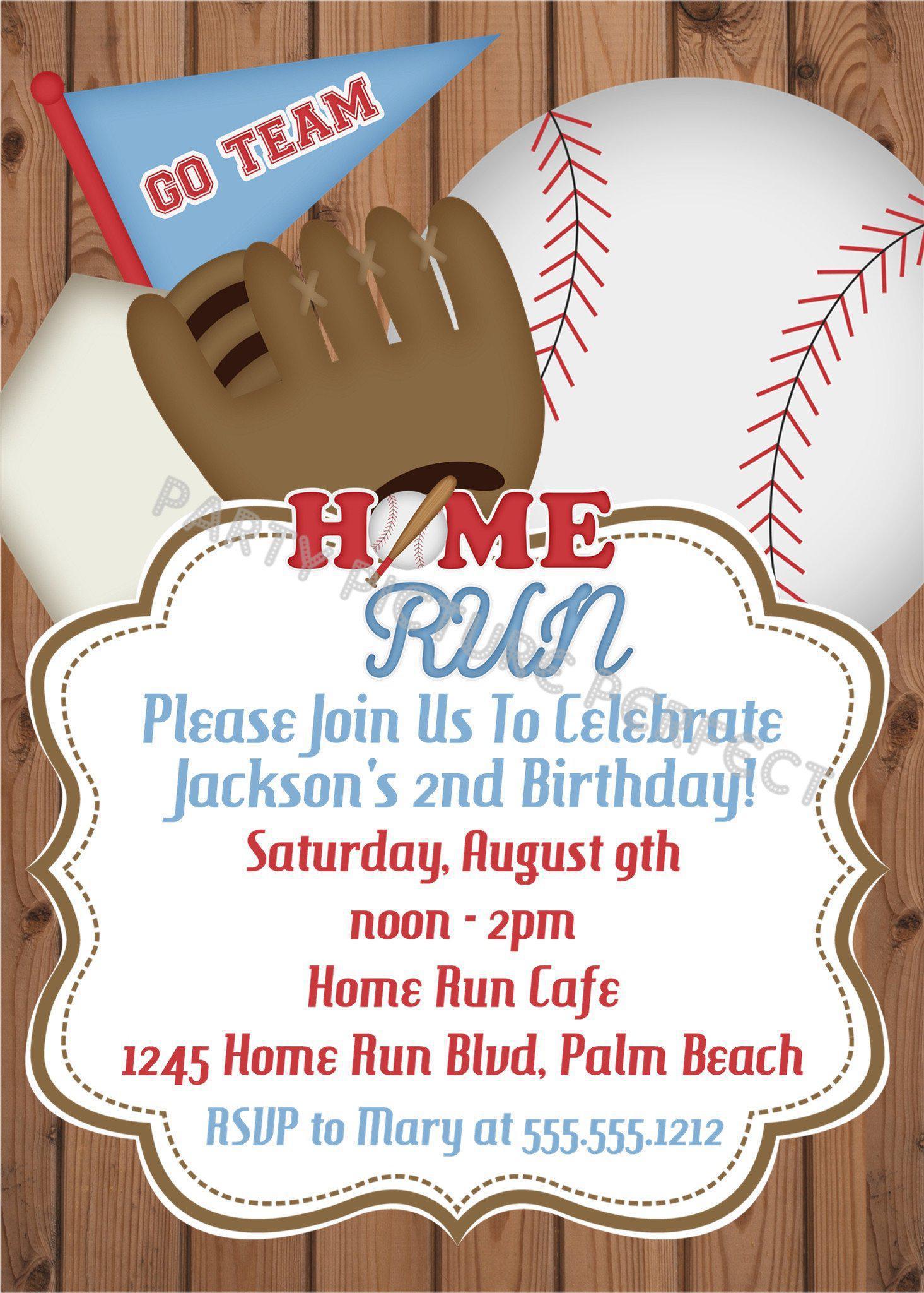 Baseball Birthday Party Invitations