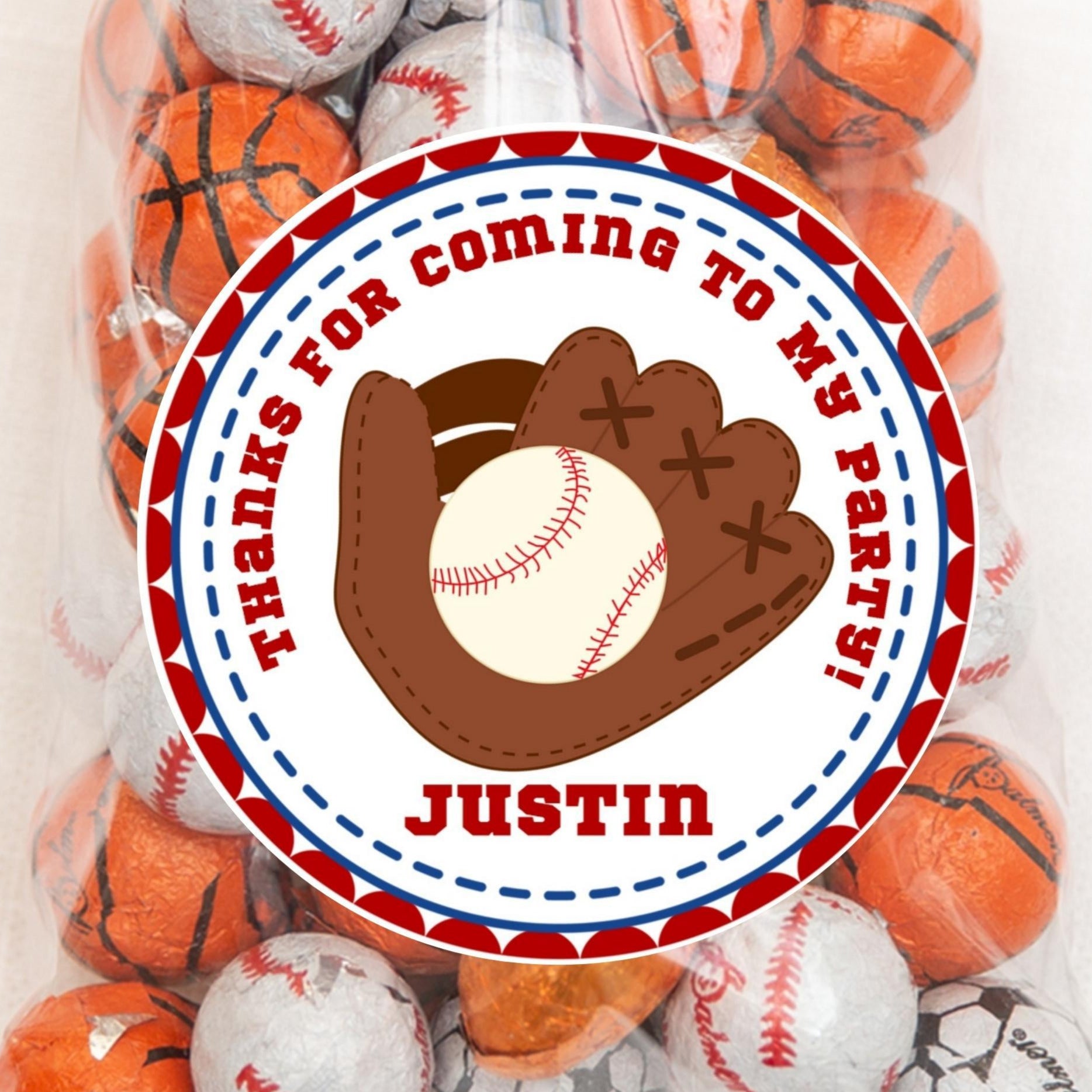 Baseball Birthday Party Stickers