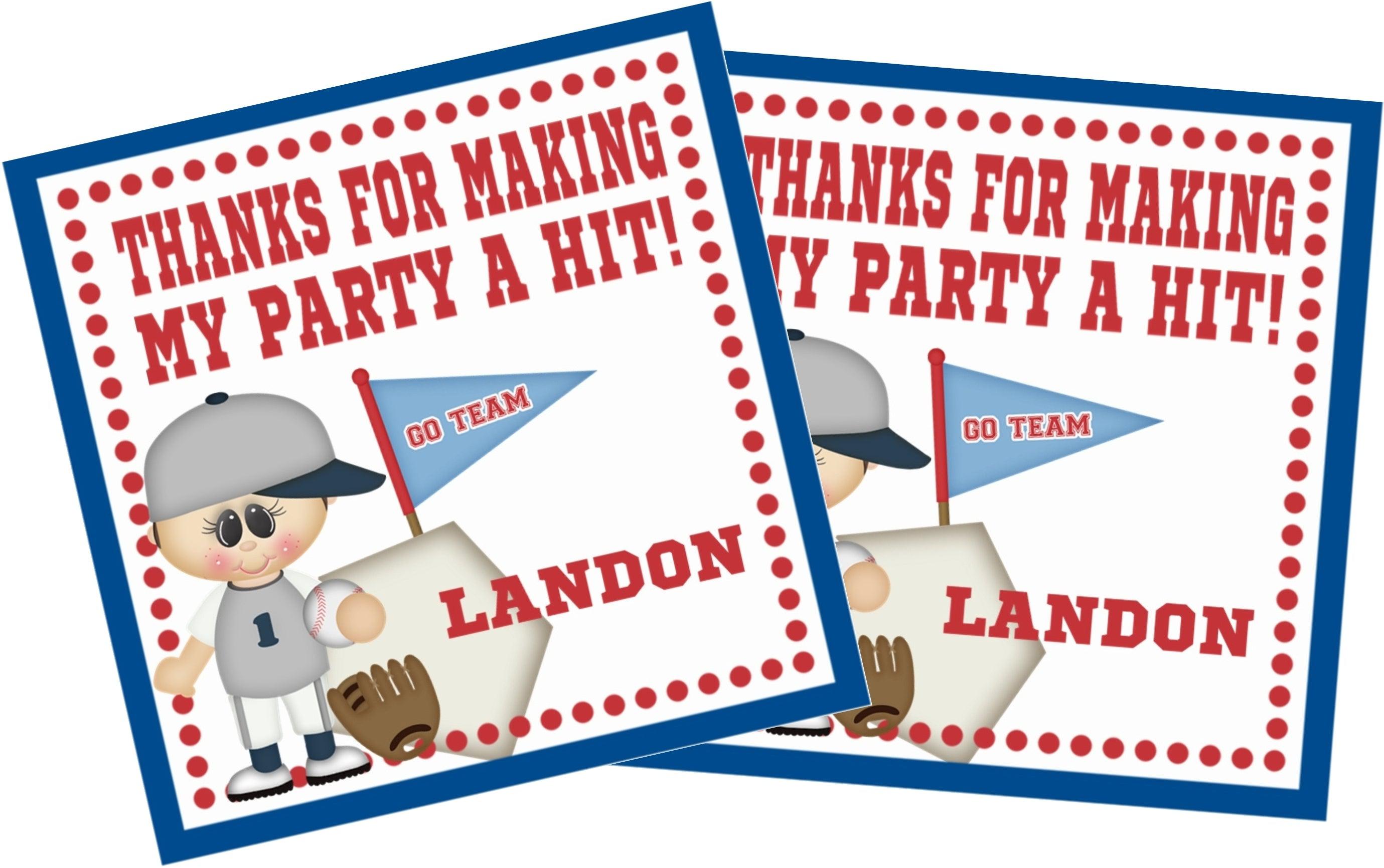 Baseball Birthday Party Stickers Or Favor Tags