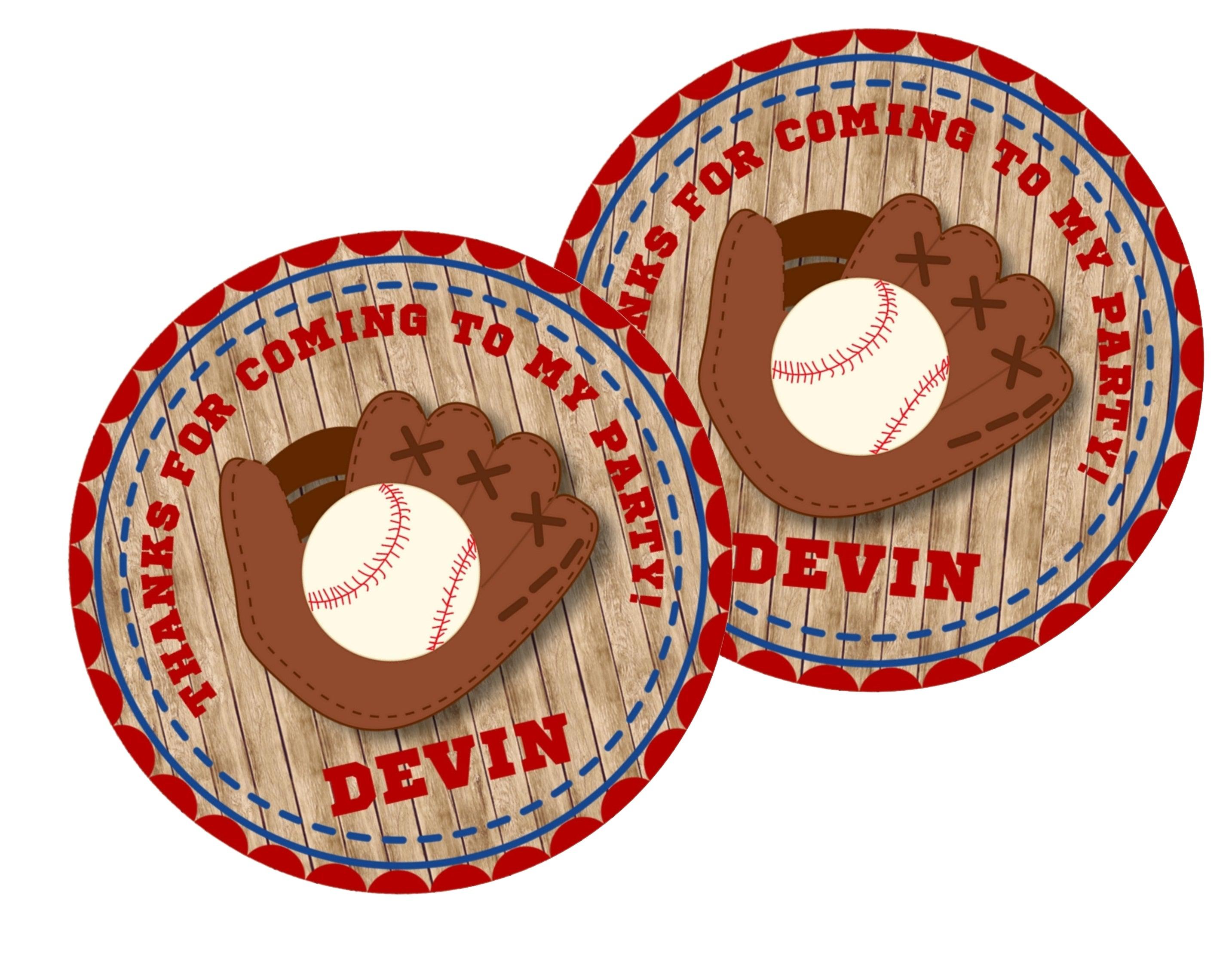 Baseball Birthday Party Stickers