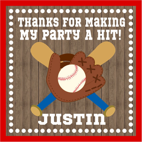 Baseball ball bat mit birthday party stickers