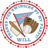 Baseball party stickers for birthdays or teams