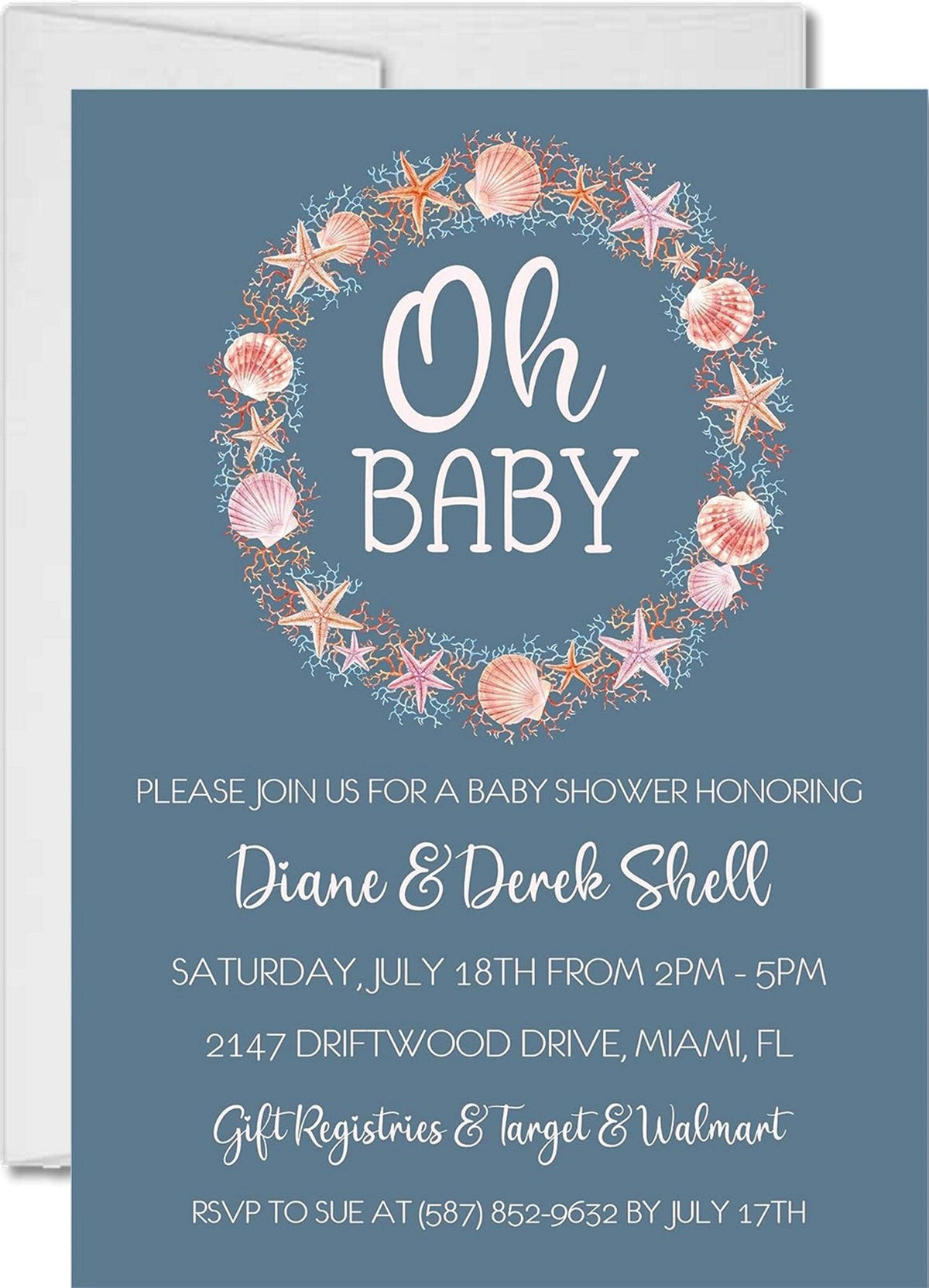 Beach baby shower fashion invitations